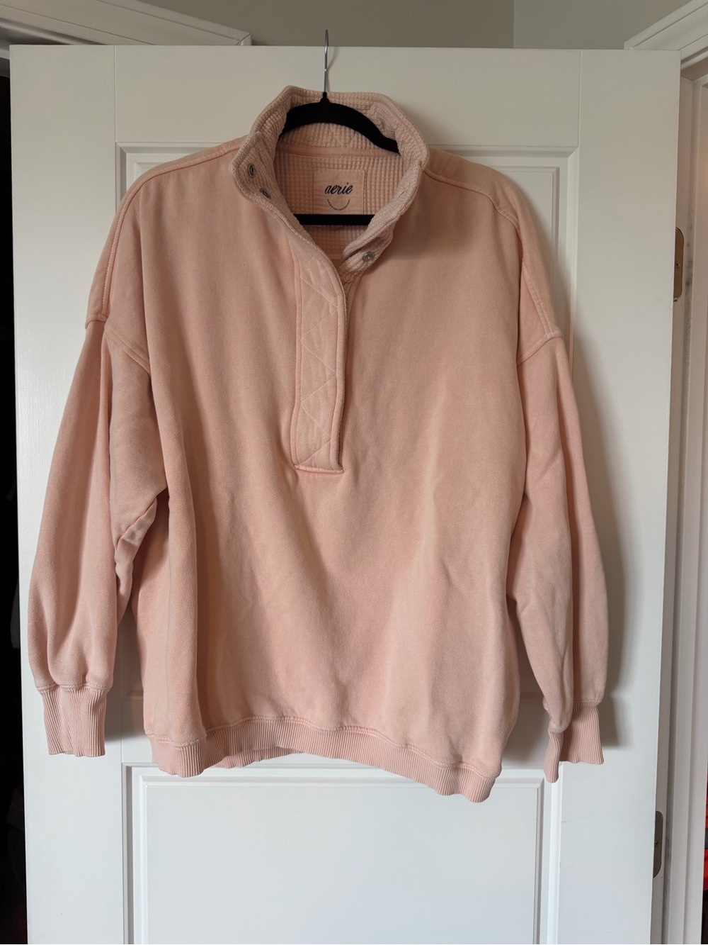 aerie Women's Light Pink Half-Snap Pullover Sweatshirt